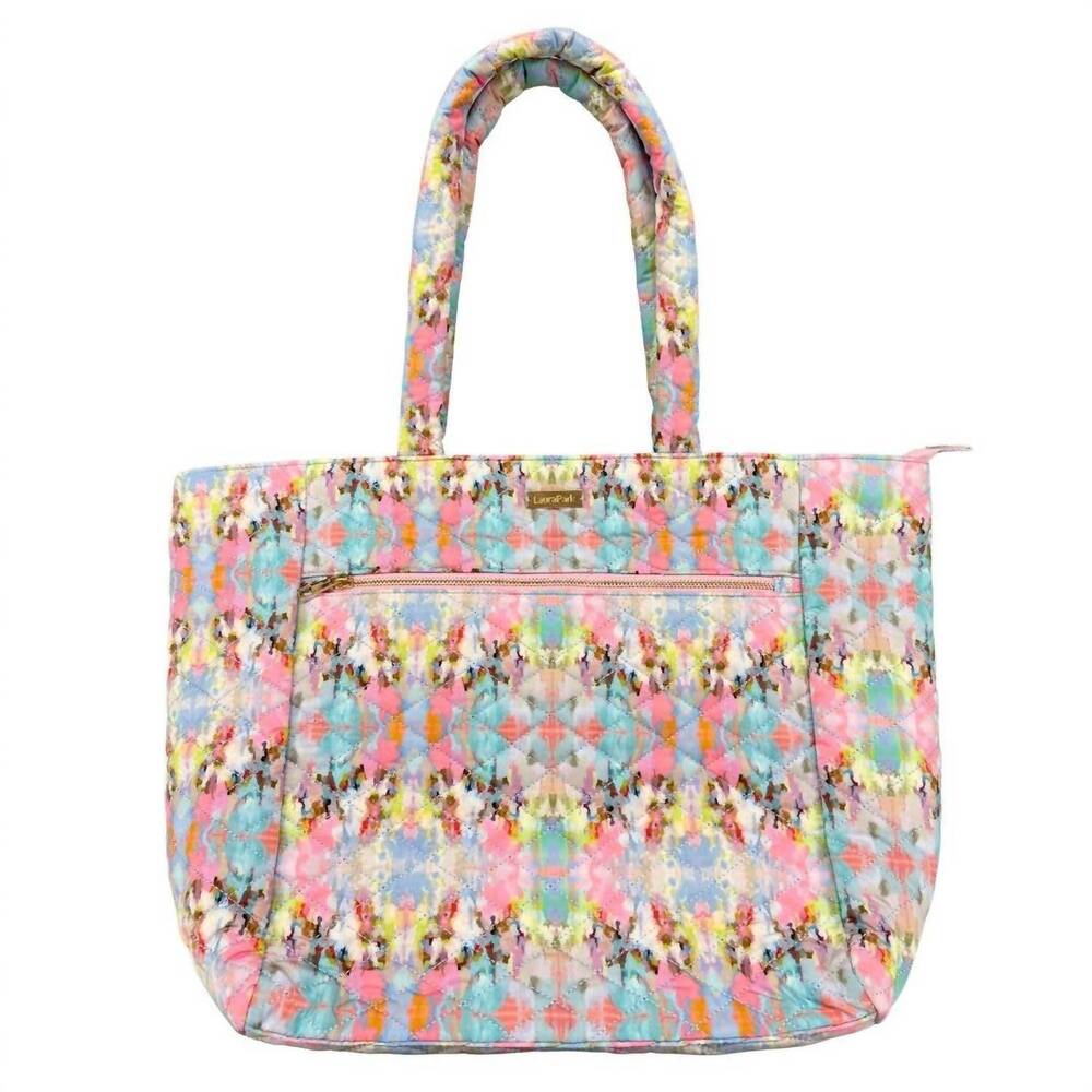 NEW LAURA PARK women's brooks avenue quilted tote bag in multi